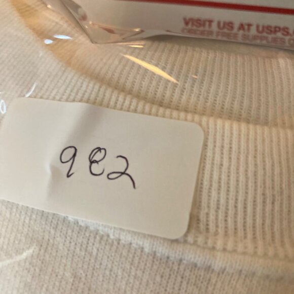 Vintage Jerzees ELW Sweatshirt White Red Blue Yellow Green M Flaw - Picture 11 of 11